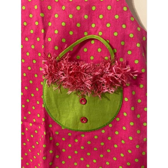 Bailey Boys pink whale cord jumper dress lime green polka dots size 6 - Picture 7 of 7
